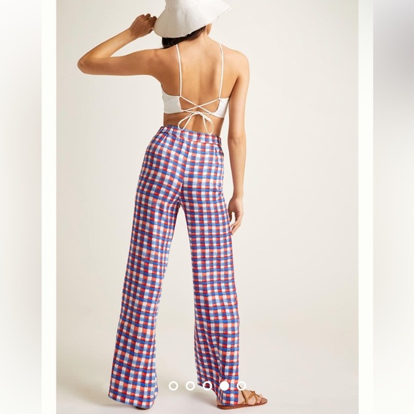 NWT Anthropologie Maeve Escape Printed High Rise Wide Leg Pants Size 14 - Picture 4 of 16